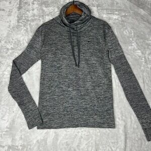 Nike Dri-FIT Gray Heathered Cowl Neck Long Sleeve Women's Pullover Top
